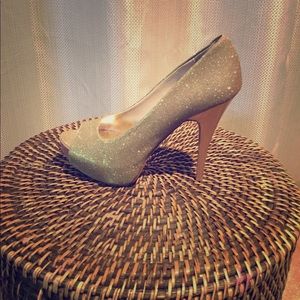 Gold platform heels